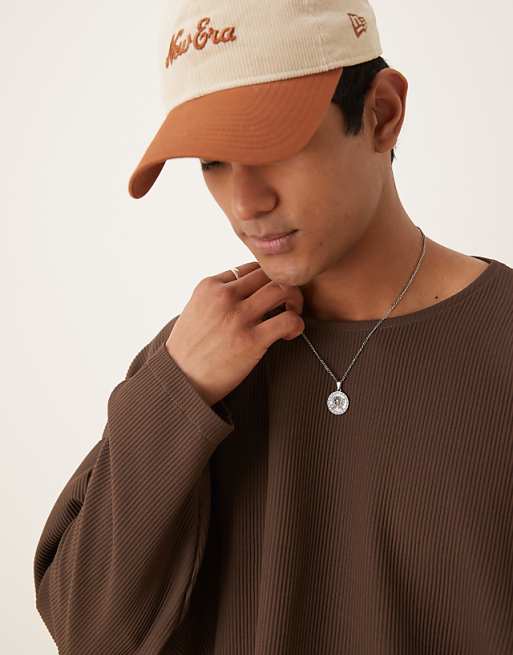 ASOS DESIGN Bozy Oversized Plisse Long Sleeve T-shirt In Brown