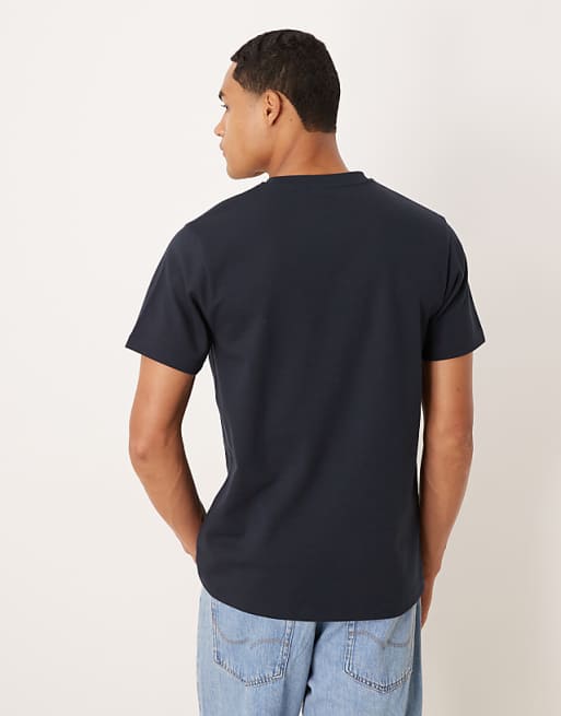 ASOS DESIGN BreatheMAX™ Heavyweight Crew Neck T-shirt In Navy Cotton Blend