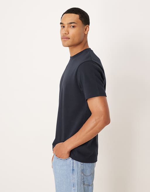 ASOS DESIGN BreatheMAX™ Heavyweight Crew Neck T-shirt In Navy Cotton Blend