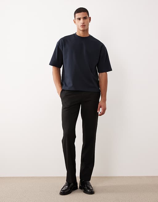 ASOS DESIGN BreatheMAX™ Heavyweight Oversized Boxy T-shirt In Navy Cotton Blend
