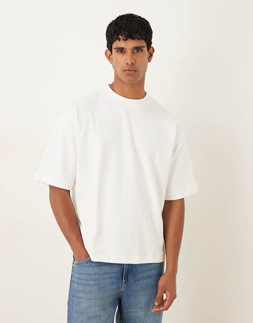 ASOS DESIGN breatheMAX™ heavyweight oversized boxy t-shirt in white cotton blend