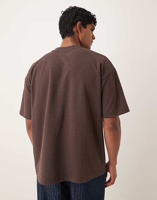 ASOS DESIGN BreatheMAX™ Heavyweight Oversized T-shirt In Brown Cotton Blend