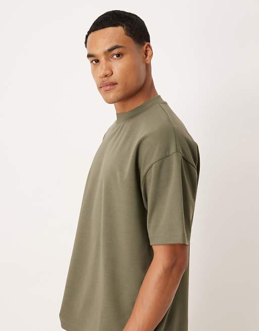 ASOS DESIGN BreatheMAX™ Heavyweight Oversized T-shirt In Khaki Cotton Blend