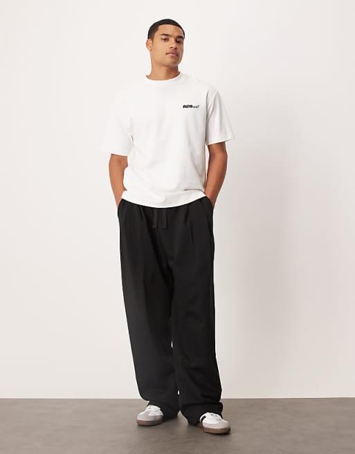 ASOS DESIGN BreatheMAX™ Heavyweight Oversized T-shirt With Text Graphic In White