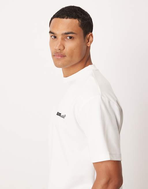 ASOS DESIGN BreatheMAX™ Heavyweight Oversized T-shirt With Text Graphic In White