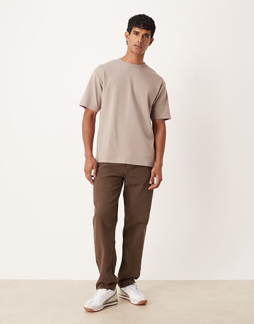 ASOS DESIGN BreatheMAX™ Heavyweight Relaxed T-shirt In Brown Cotton Blend