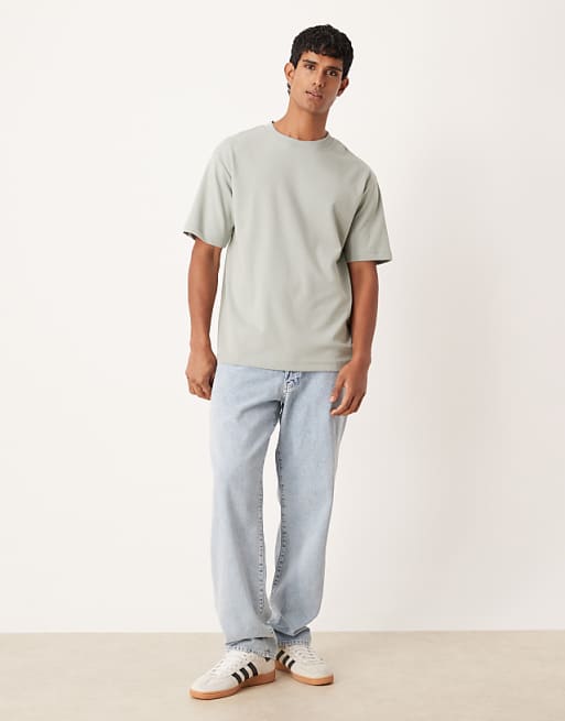 ASOS DESIGN BreatheMAX™ Heavyweight Relaxed T-shirt In Sage Cotton Blend