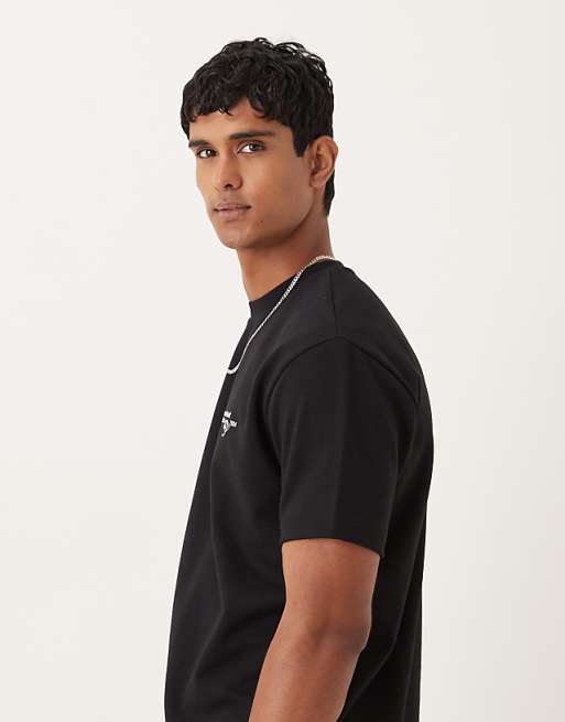 ASOS DESIGN BreatheMAX™ Heavyweight Relaxed T-shirt With Text Graphic In Black