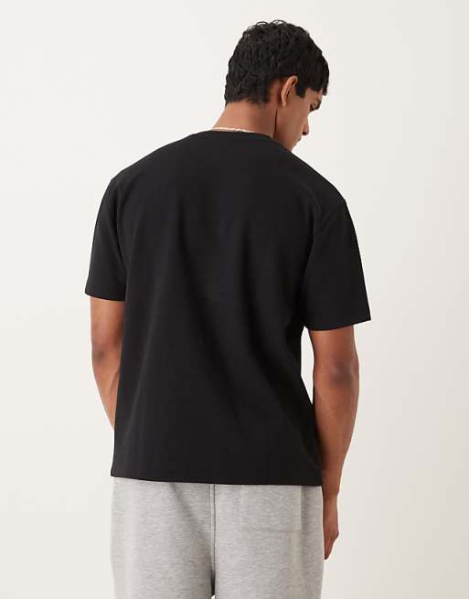 ASOS DESIGN BreatheMAX™ Heavyweight Relaxed T-shirt With Text Graphic In Black