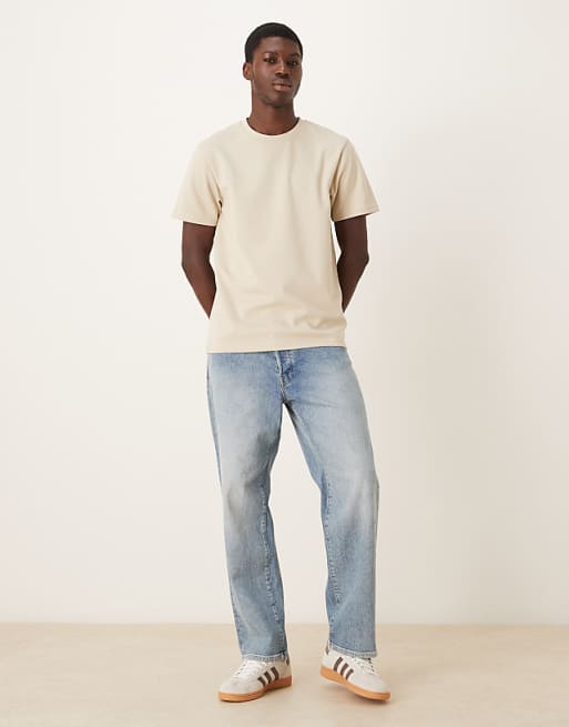 ASOS DESIGN BreatheMAX™ Heavyweight T-shirt In Beige Cotton Blend