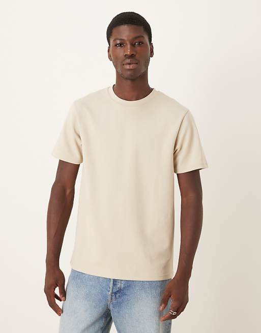 ASOS DESIGN breatheMAX™ heavyweight t-shirt in beige cotton blend