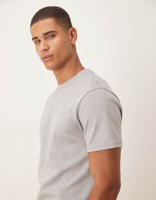 ASOS DESIGN BreatheMAX™ Heavyweight T-shirt In Grey Cotton Blend
