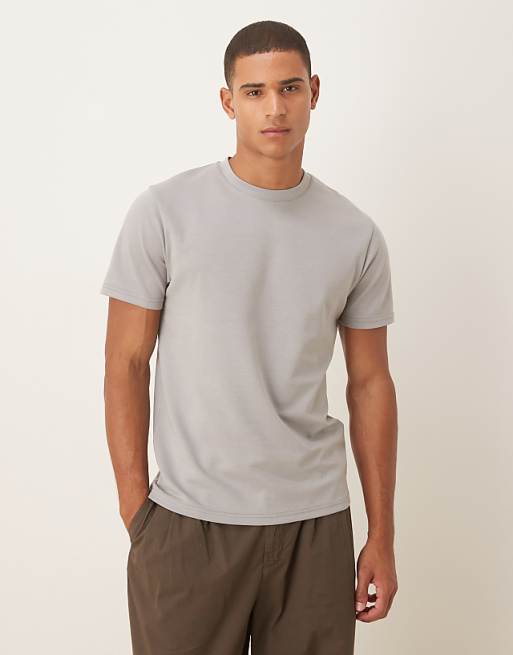 ASOS DESIGN breatheMAX™ heavyweight t-shirt in grey cotton blend