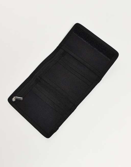 ASOS DESIGN Canvas Foldable Wallet In Black