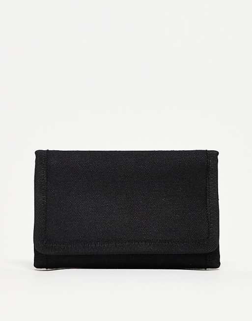 ASOS DESIGN canvas foldable wallet in black