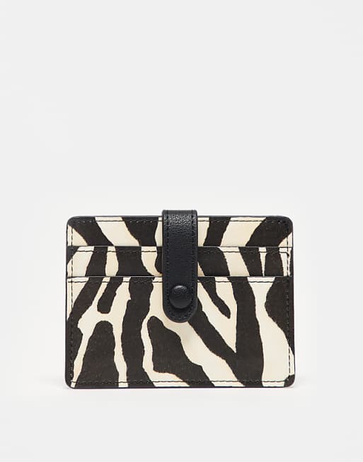 ASOS DESIGN card holder in zebra print