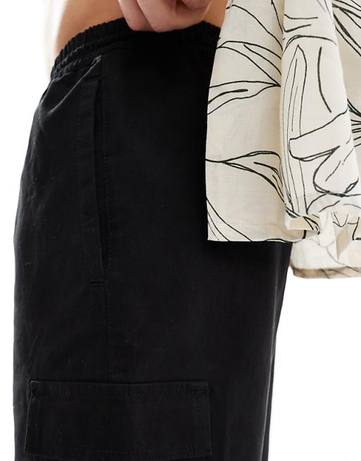 ASOS DESIGN Cargo Short In Regular Length In Black