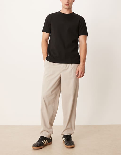 ASOS DESIGN Carrot Fit Smart Chino Trousers In Stone