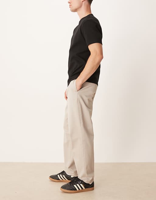 ASOS DESIGN Carrot Fit Smart Chino Trousers In Stone