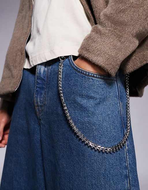 ASOS DESIGN chunky jeans chain in silver tone
