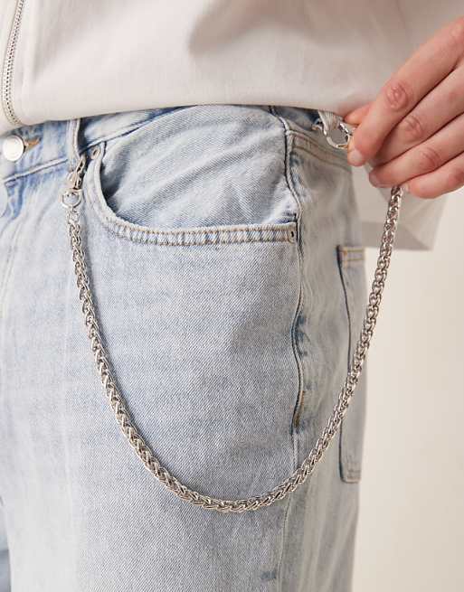 ASOS DESIGN chunky jeans chain in silver tone