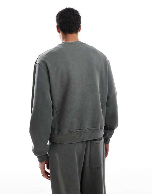 ASOS DESIGN Co-ord Boxy Relaxed Sweatshirt In Khaki