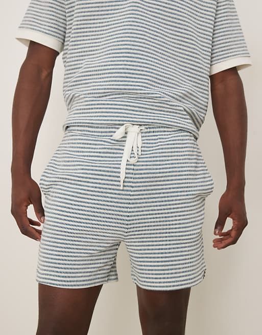 ASOS DESIGN Co-ord Crotchet Stripe Shorts In In Neutral Textured Stripe