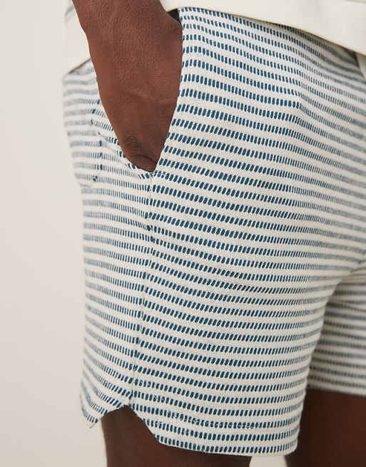 ASOS DESIGN Co-ord Crotchet Stripe Shorts In In Neutral Textured Stripe
