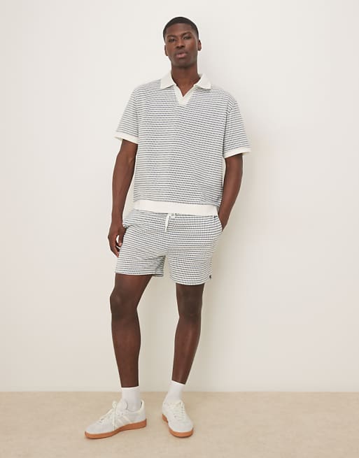 ASOS DESIGN co-ord crotchet stripe shorts in in neutral textured stripe