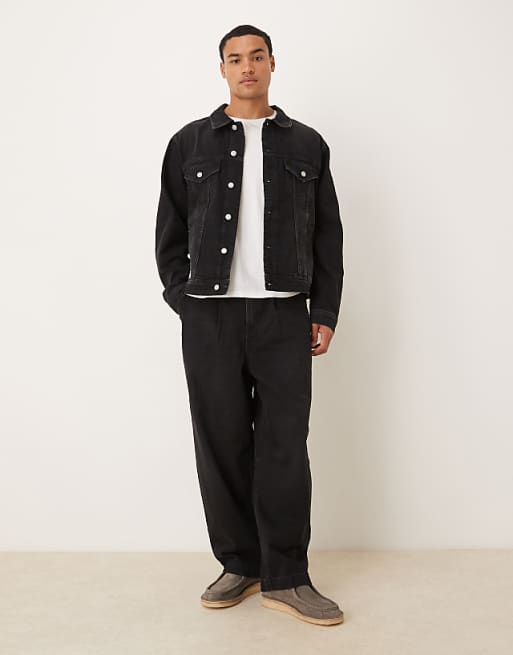 ASOS DESIGN Co-ord Denim Trucker Jacker In Black