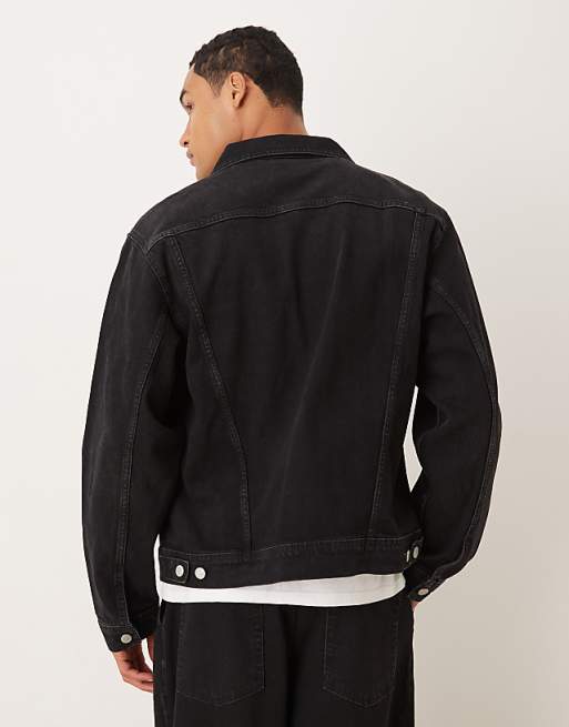 ASOS DESIGN Co-ord Denim Trucker Jacker In Black