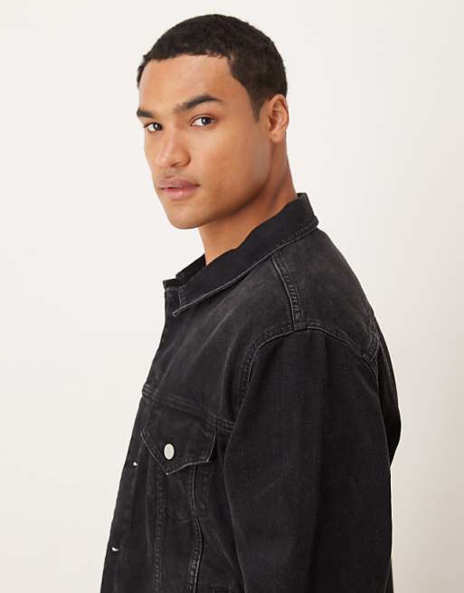 ASOS DESIGN Co-ord Denim Trucker Jacker In Black