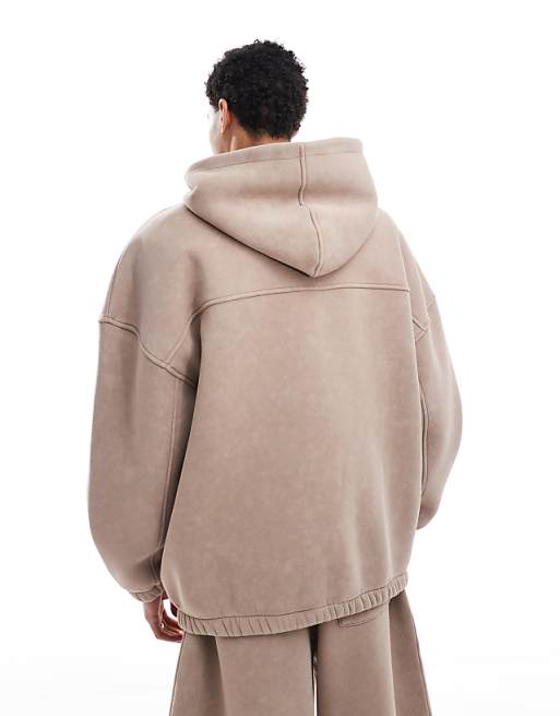 ASOS DESIGN Co-ord Extreme Oversized Hoodie In Washed Beige