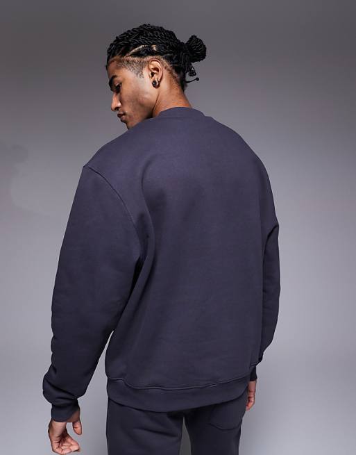 ASOS DESIGN Co-ord Heavyweight Oversized Sweatshirt In 400gsm Charcoal