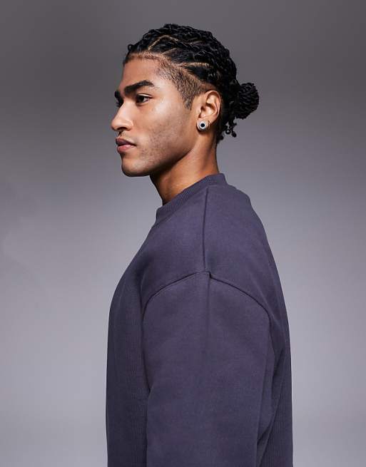 ASOS DESIGN Co-ord Heavyweight Oversized Sweatshirt In 400gsm Charcoal