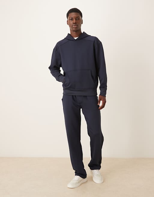 ASOS DESIGN Co-ord Heavyweight Relaxed Hoodie In Scuba-style Fabric In Navy