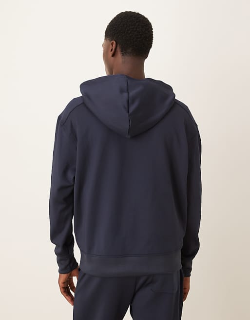 ASOS DESIGN Co-ord Heavyweight Relaxed Hoodie In Scuba-style Fabric In Navy