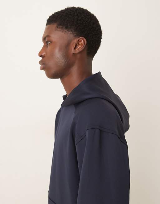 ASOS DESIGN Co-ord Heavyweight Relaxed Hoodie In Scuba-style Fabric In Navy