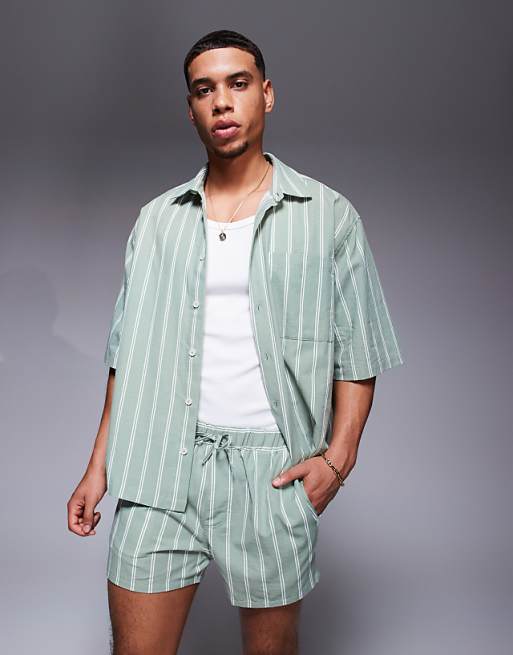 ASOS DESIGN co-ord in green stripe
