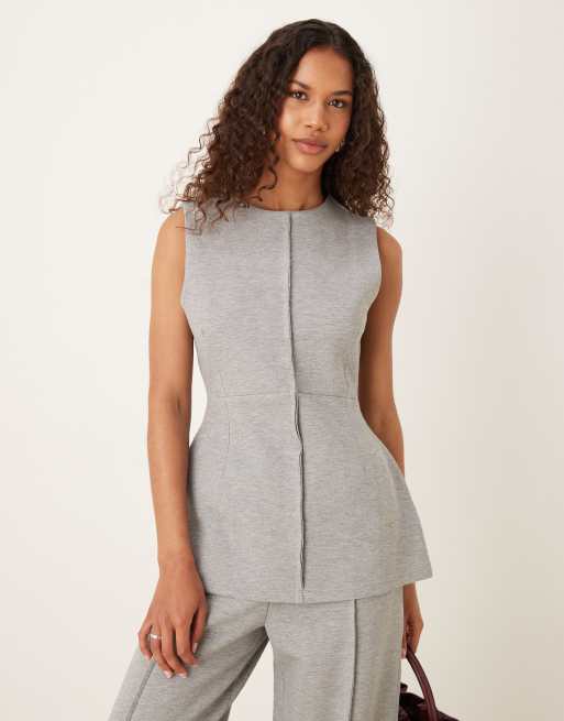 ASOS DESIGN Co-ord In Scuba-style Fabric In Grey Marl