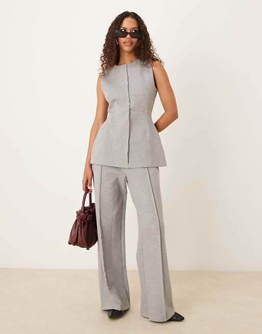 ASOS DESIGN co-ord in scuba-style fabric in grey marl