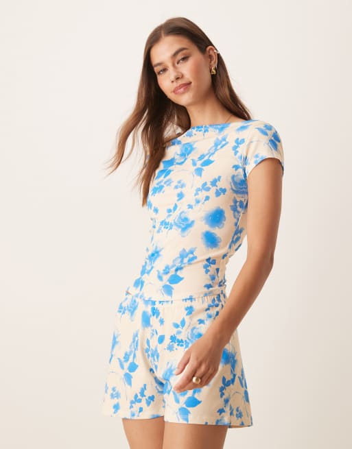 ASOS DESIGN Co-ord In Yellow And Blue Floral Print