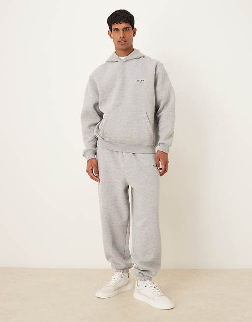ASOS DESIGN Co-ord Oversized Joggers With Print In Grey Marl