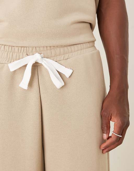 ASOS DESIGN Co-ord Oversized Loopback Joggers In Beige