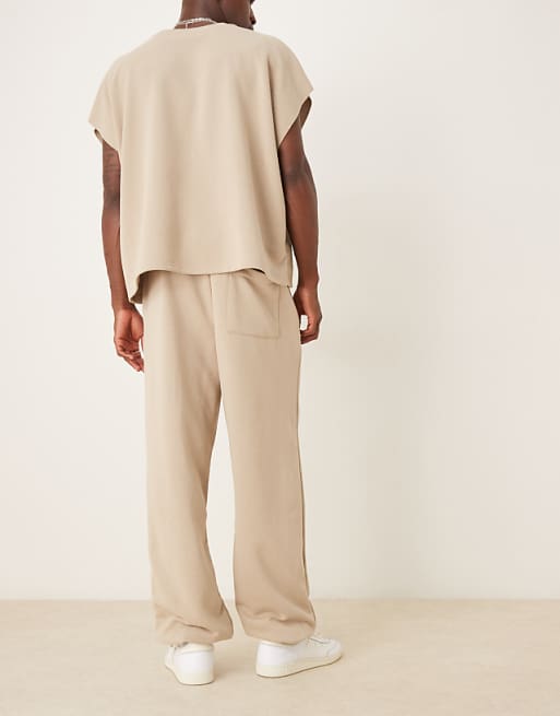 ASOS DESIGN Co-ord Oversized Loopback Joggers In Beige
