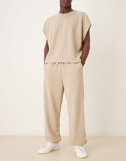 ASOS DESIGN Co-ord Oversized Loopback Joggers In Beige