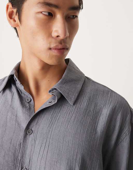 ASOS DESIGN Co-ord Oversized Textured Shirt In Blue
