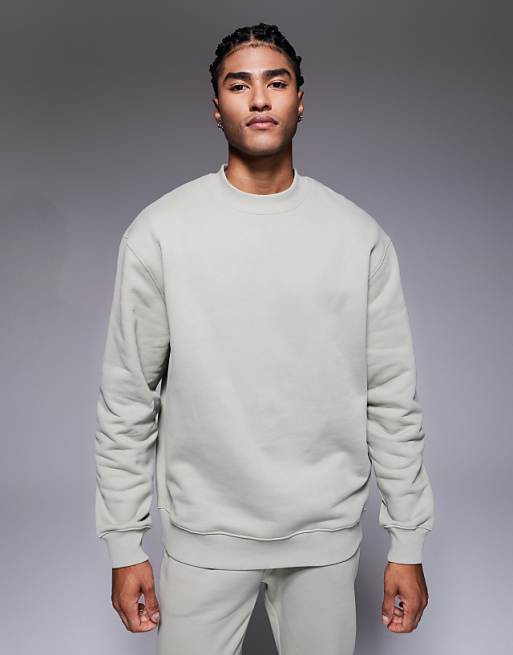 ASOS DESIGN co-ord premium heavyweight oversized sweatshirt 400gsms in sage green