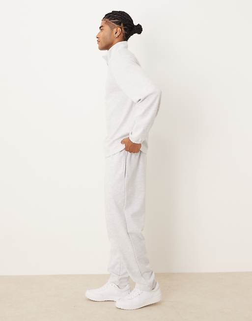 ASOS DESIGN Co-ord Relaxed Scuba-style Fabric Tapered Jogger With Pin Tuck In Grey