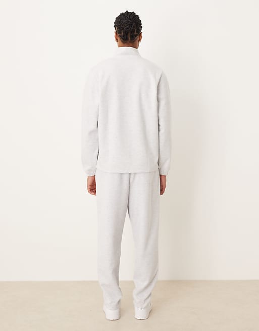 ASOS DESIGN Co-ord Relaxed Scuba-style Fabric Tapered Jogger With Pin Tuck In Grey